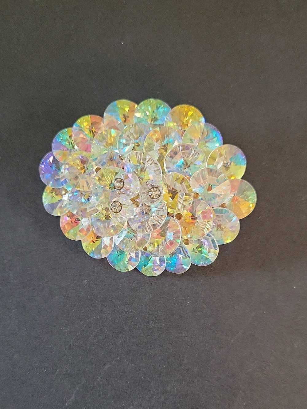 Iridescent Crystal Cluster Brooch - Women Accessories